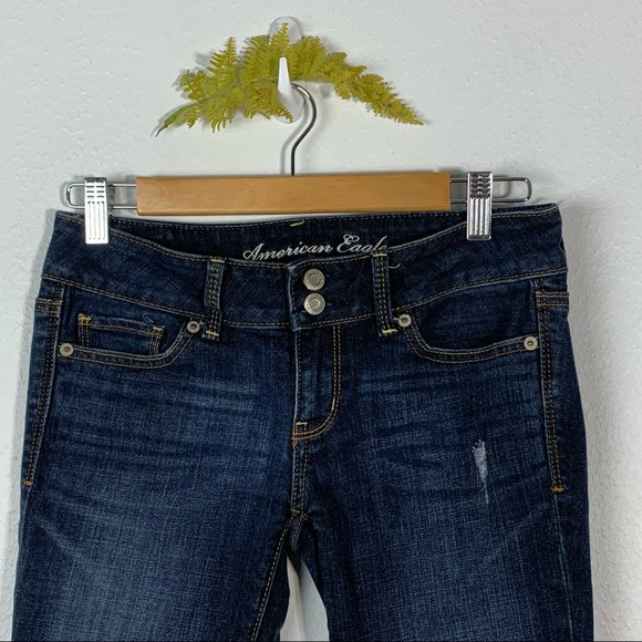 American Eagle Womens Artist Cropped Denim Jeans Size 2 Dark Wash Stretc… - Picture 6 of 16